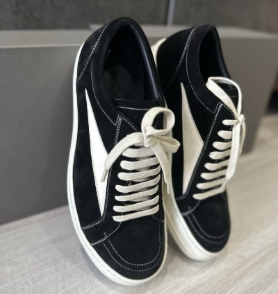 RICK OWENS STROBE SNEAKER VINTAGE BLACK SUEDE