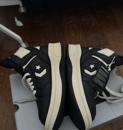 Rick Owens TURBOWPN Converse shoes in Black Cloud Cream