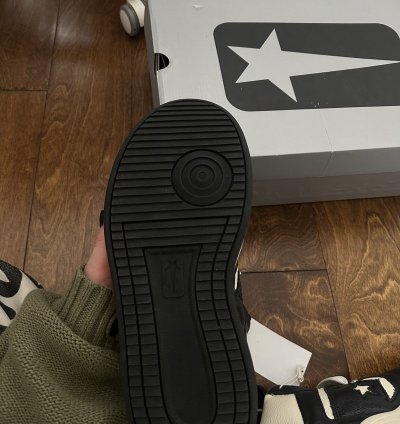 Rick Owens TURBOWPN Converse shoes in Black Cloud Cream