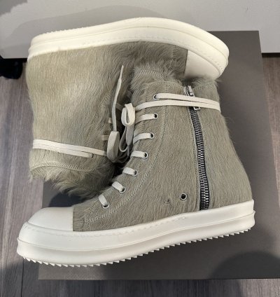 Rick owens unshaved leather fur Ramones dirty acid size 41