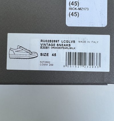RICK OWENS VANS FW22 STROBE VINTAGE SNEAKER ORANGE