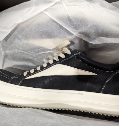 Rick Owens Vans waxy nubuck vintage sneaker black milk