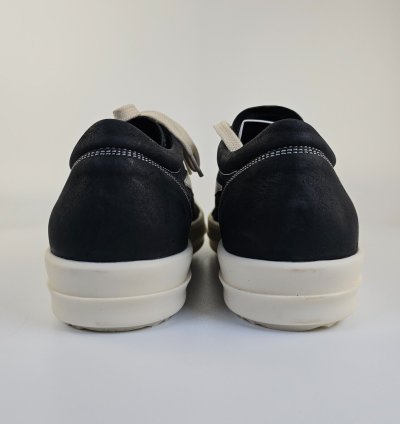 Rick Owens Vintage Black Grained Leather Sneakers New 45
