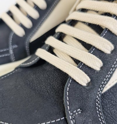 Rick Owens Vintage Black Grained Leather Sneakers New 45