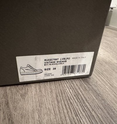 Rick Owens Vintage Low Vans Black Milk Size 39