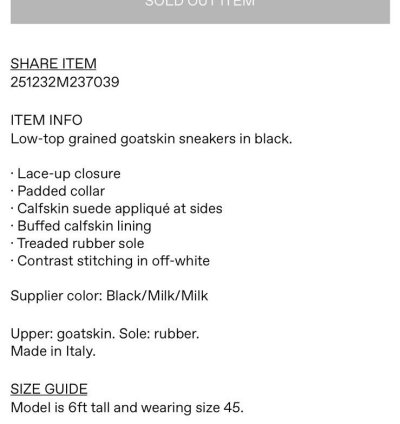 Rick Owens vintage sneakers vans New size 42