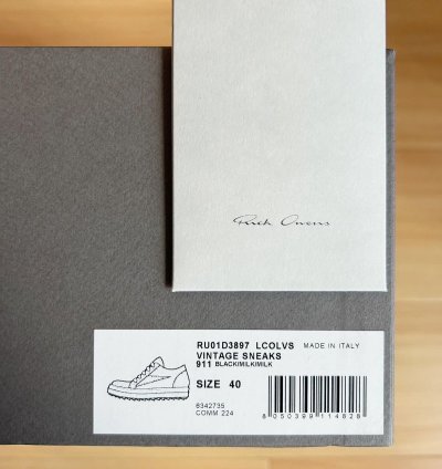 Rick Owens Vintage Sneakers Vans Size 40 Black