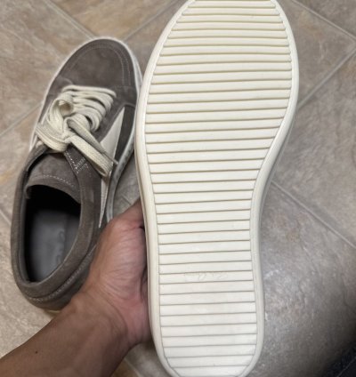RICK OWENS VINTAGE SNEAKS IN DUST LEATHER SZ 42 NEW BOX