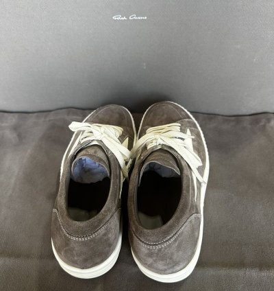 RICK OWENS VINTAGE SNEAKS IN DUST LEATHER SZ 42 NEW BOX