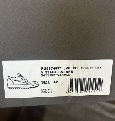 RICK OWENS VINTAGE SNEAKS IN DUST LEATHER SZ 42 NEW BOX