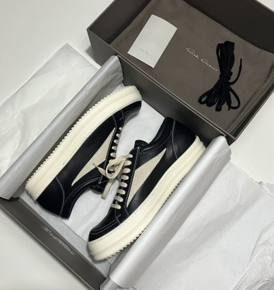RICK OWENS Vintage Sneaks SS24 LIDO Leather Calf Velour Vans