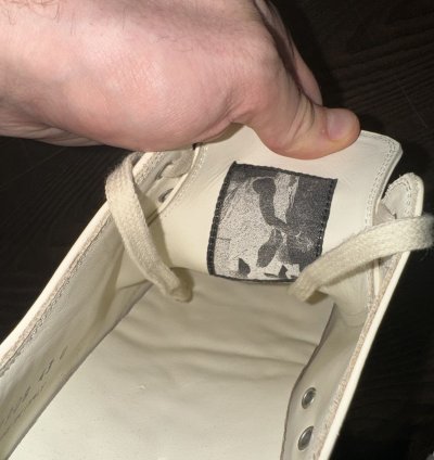 Rick Owens White Low Top Leather Sneakers 10 US