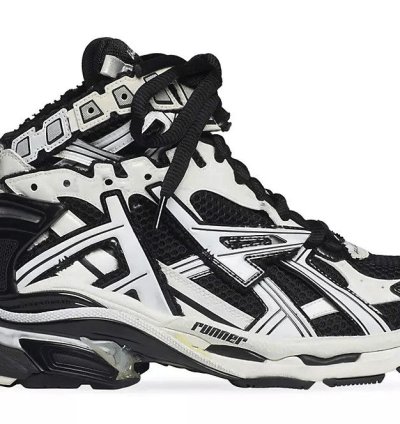 Runner Sneaker High Black White