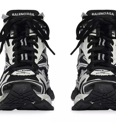 Runner Sneaker High Black White