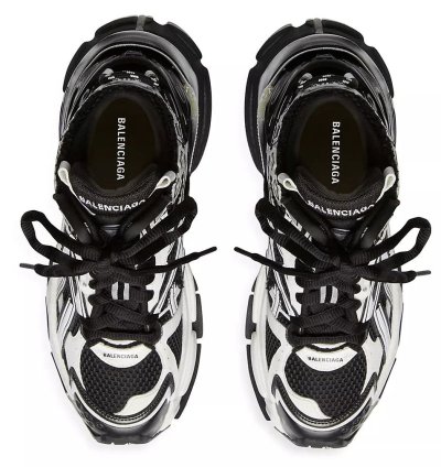 Runner Sneaker High Black White