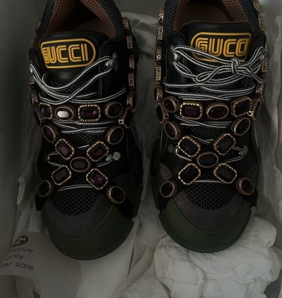 SEND OFFERS Gucci Flashtrek SEGA Green Removable Crystals