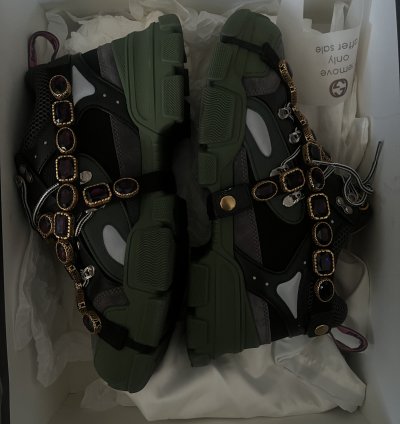 SEND OFFERS Gucci Flashtrek SEGA Green Removable Crystals
