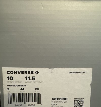 Size 10 Rick Owens Converse TURBOWPN Dark Dust