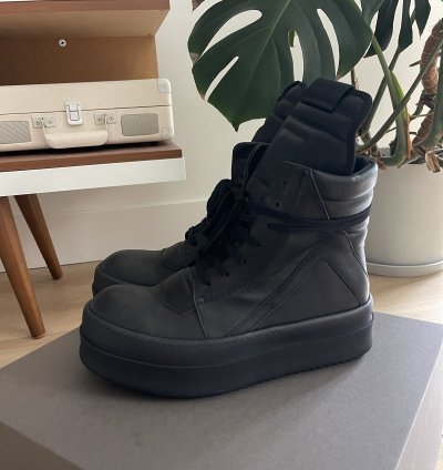 STEAL Rick Owens Triple Black Bumper Geobasket Sneakers