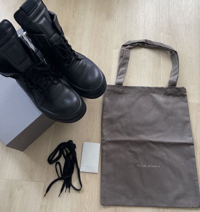 STEAL Rick Owens Triple Black Bumper Geobasket Sneakers