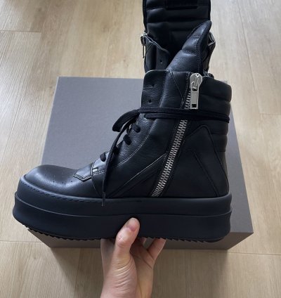 STEAL Rick Owens Triple Black Bumper Geobasket Sneakers