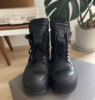 STEAL Rick Owens Triple Black Bumper Geobasket Sneakers