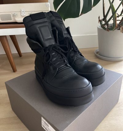 STEAL Rick Owens Triple Black Bumper Geobasket Sneakers