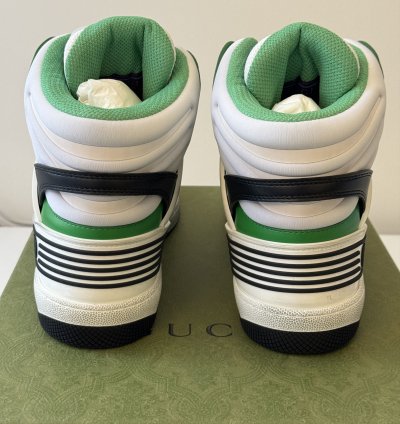 sz 9G - Gucci Basket Green Black White High top sneakers