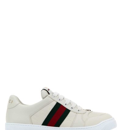 White Leather Screener Sneakers
