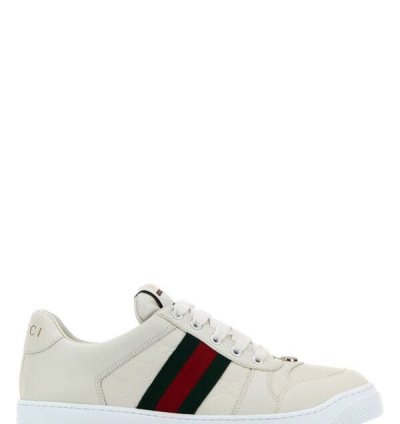 White Leather Screener Sneakers