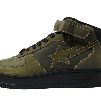 10 DS BAPE STA MILITARY MID Leather Suede Olive