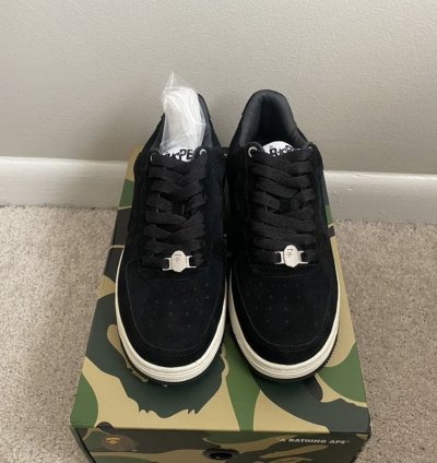 100 Authentic Bathing Ape Bape Sta Black Suede Size 8 5