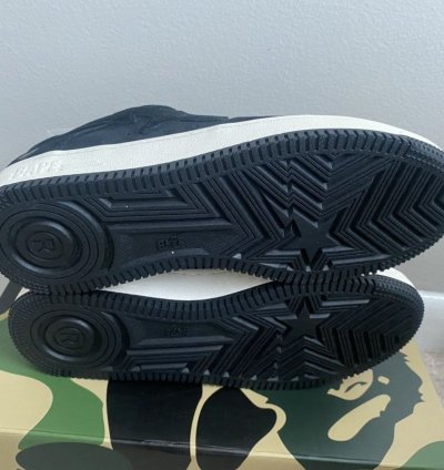 100 Authentic Bathing Ape Bape Sta Black Suede Size 8 5