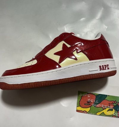 2009 BAPE Sta glitter leather red