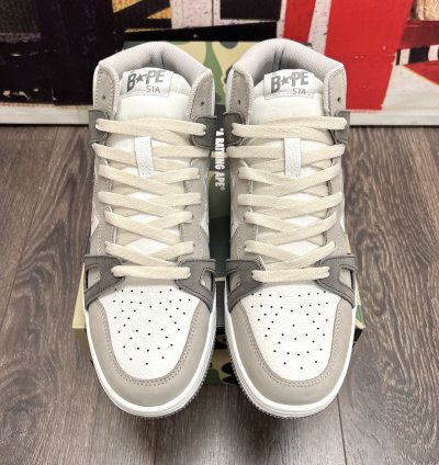 2022 Bape Bapesta 93 Hi Grey White Dark Grey