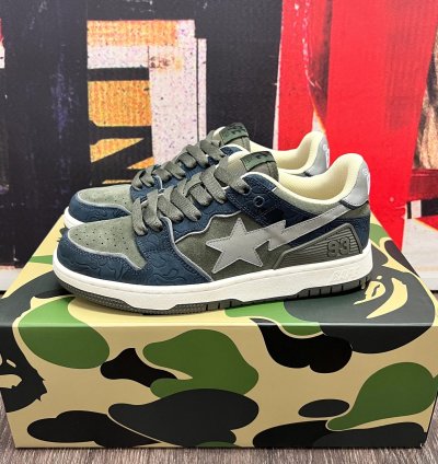 2022 Bape Sk8sta Army Olive Green Dark Navy Blue Grey