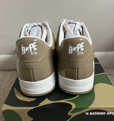 2023 Bathing Ape Patent Leather Khaki Bape Bapesta Size 13