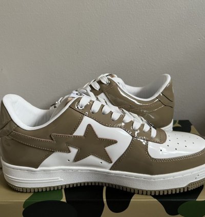 2023 Bathing Ape Patent Leather Khaki Bape Bapesta Size 13