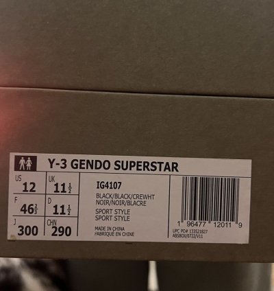 Adidas -3 Gendo Superstar Deadstock in Box sz 12