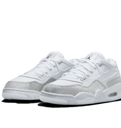Mens Wmns Air Jordan 4 RM 'White Metallic Silver Glitter' HQ3441-111