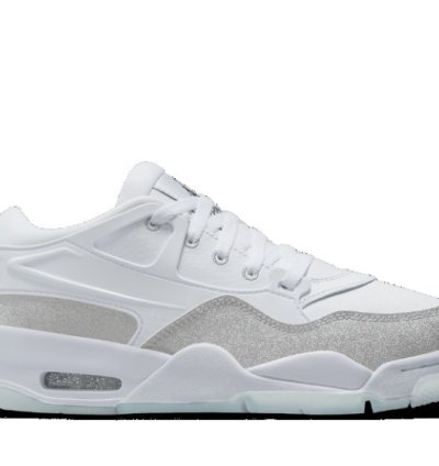 Mens Wmns Air Jordan 4 RM 'White Metallic Silver Glitter' HQ3441-111