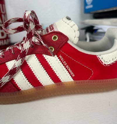 Adidas Wales Bonner Samba red panneled sneakers size 42