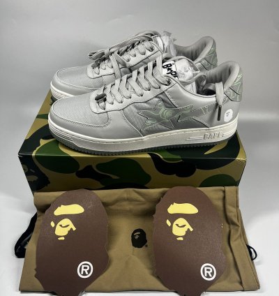 Bape Bape Sta 1 Text Code Camo Gray - Size 11