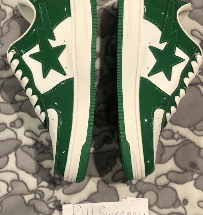 Bape Bapesta Low Green Patent Leather