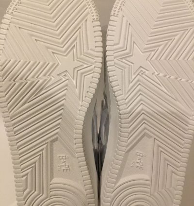 Bape Bapesta OG Gray Patent Leather Low Top Sneaker