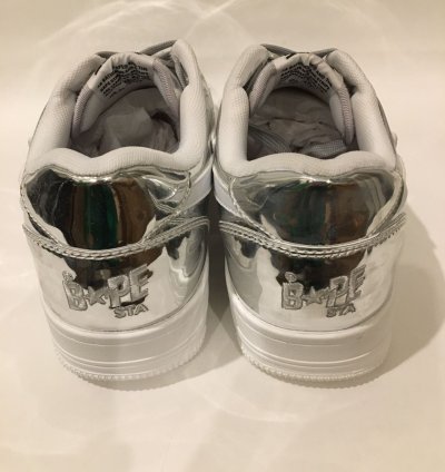 Bape Bapesta OG Gray Patent Leather Low Top Sneaker