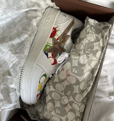 Bape Coach Bapesta White Multi