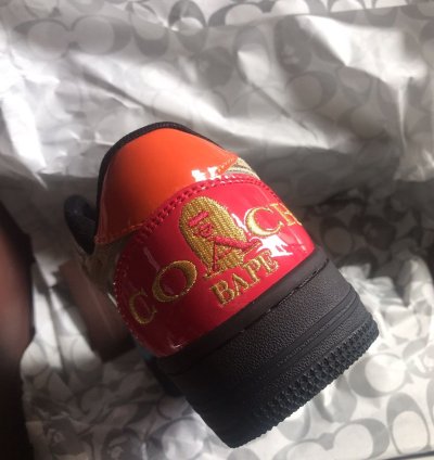 Bape Coach rainbow bapesta size 5