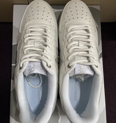 Bape jjjjound bapesta white grey