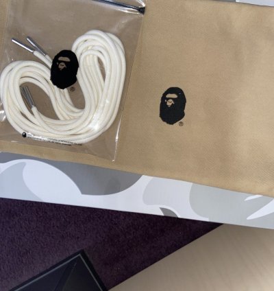 Bape jjjjound bapesta white grey